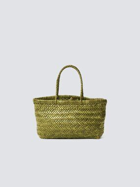 Dragon Diffusion Small Olive Woven Tote Basket Bag Dragon Diffusion